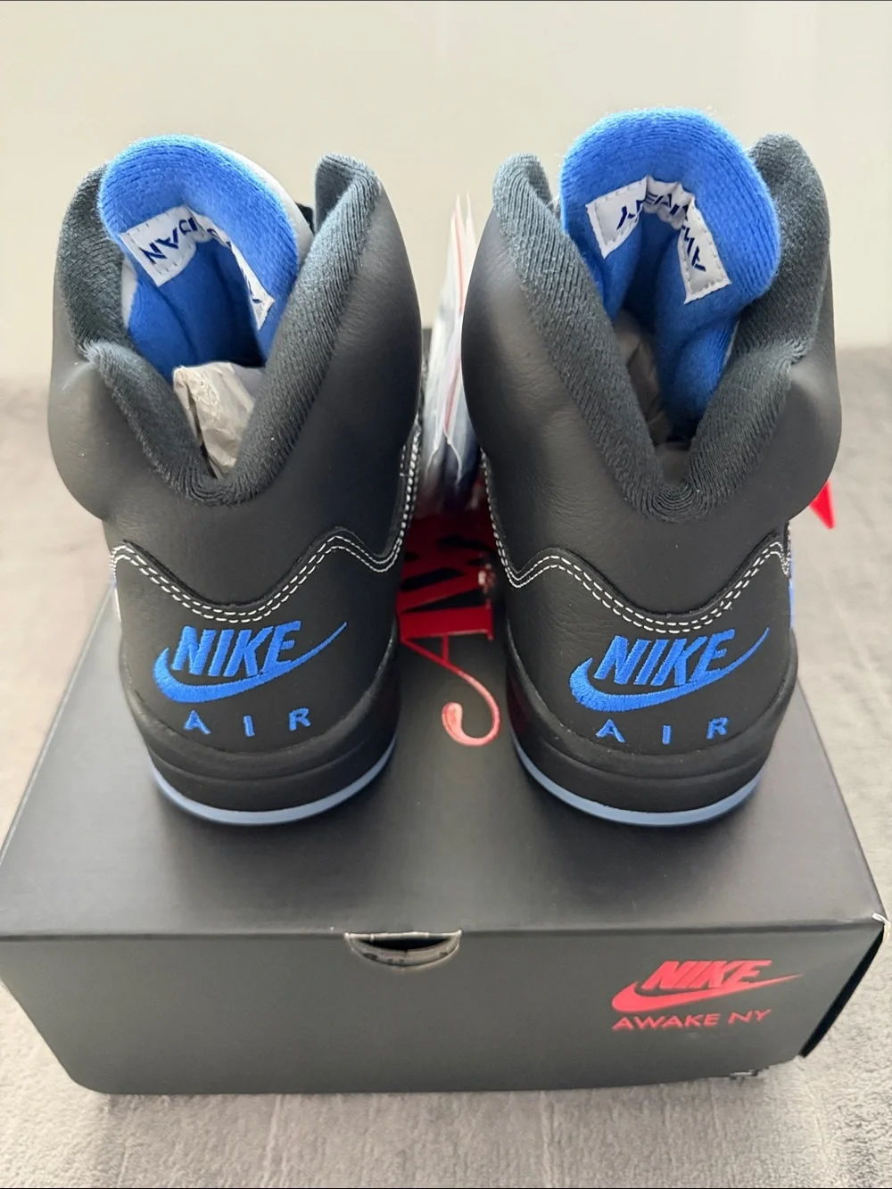Nike Black and Blue Air Jordan V by Awake NY